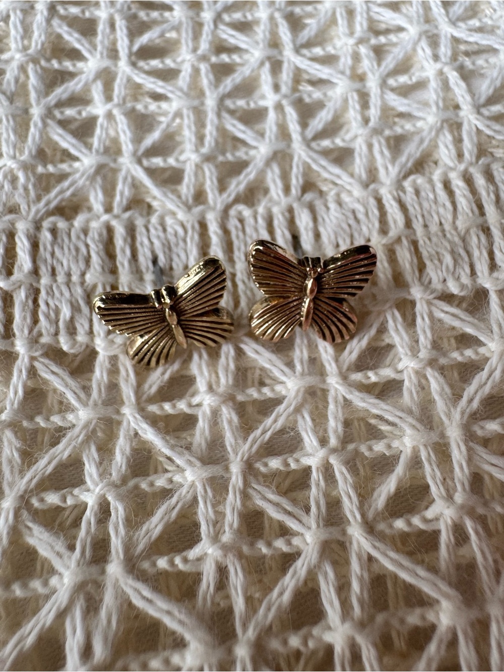 Brass Butterfly Stud Earrings